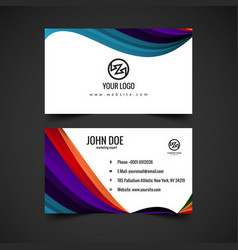 Wavy Colorful Visiting Card Design