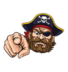 A Pirate Cartoon Character Captain Mascot Face