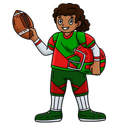 American Football Female Player Cartoon Clipart