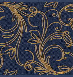 Beautiful Gold String Floral 3d Seamless Pattern