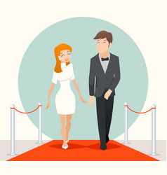 Celebrities Couple Walking On A Red Carpet