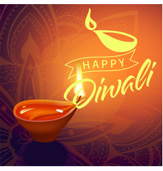 Post Card For Diwali Festival With Realistic