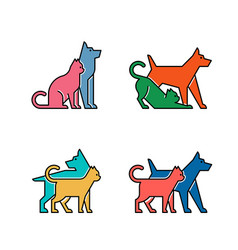 Set Of Dog And Cat Logo