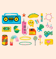 Set Of Pop Art Retro Stickers Accessories