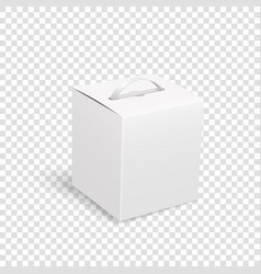 White Gift Packaging Box With Handle Mockup