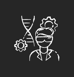 Biomedical Engineer Chalk White Icon On Black