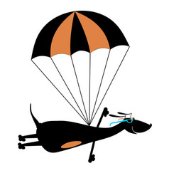 Cartoon Skydiver Dog