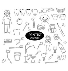 Set Of Dental Doodle Funny Doctor