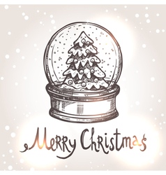 Christmas Card With Sketch Snowglobe