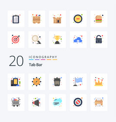 20 Tab Bar Flat Color Icon Pack Like Full King