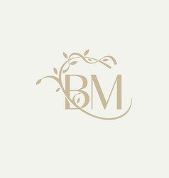 B M Bm Beauty Initial Logo Handwriting