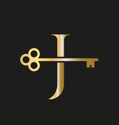 Letter J Real Estate Logo Concept With Home Lock