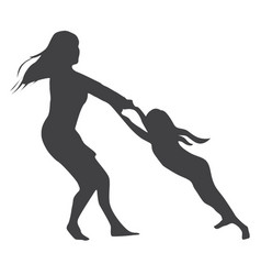 Mothers Day Silhouette Woman Playing With Kid