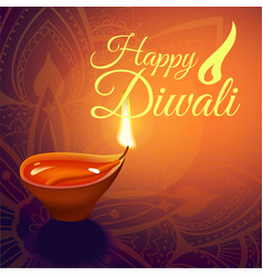 Post Card For Diwali Festival With Realistic