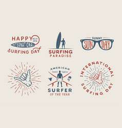 Set Of Vintage Surfing Logos Posters Prints