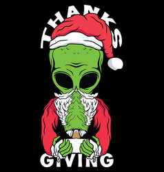 Alien Santa With Christmas Tree