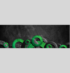 Black And Green Rings Abstract Geometric