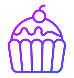 Cup Cake Line Icon Christmas And Celebrations