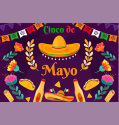 Flat Cinco De Mayo Mexican Festival Holiday