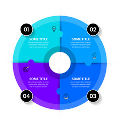 Infographic Template Circle Divided Into 4 Parts