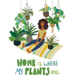 Woman Sitting Surrounded By Home Plants