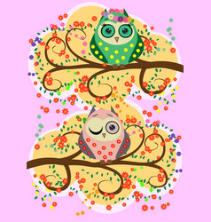 Bright Cartoonish Flirtatious Loving Owls