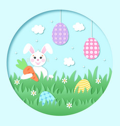 Easter Card Paper Cut Out Concept Egg Hunt