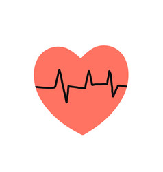 Simple Colored Heart Beat Line Icon Premium