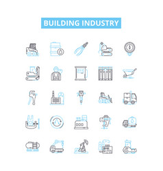 Building Industry Line Icons Set