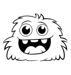 Cute Cartoon Monster Character On A White