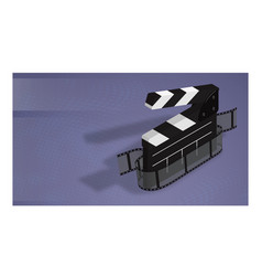 Horizontal Banner Poster With Clapperboard