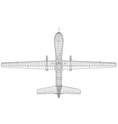 Predator Drone Wire-frame Outline Drawing