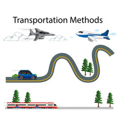 Set Of Different Types Of Transportation Methods