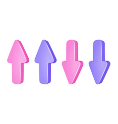 Set Of Modern Realistic 3d Arrow Pointing Up