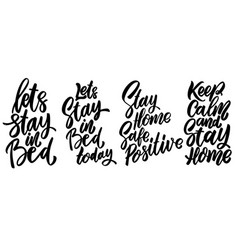 Stay Home Safe In Bed Set Lettering