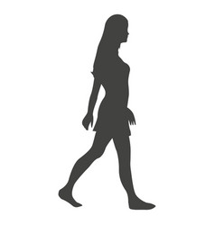 Girl Walking Barefoot Silhouette