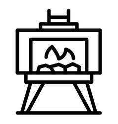 Outdoor Fireplace Icon Outline Style