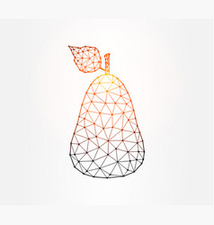 Pear Low Poly On White Background