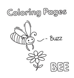 Cartoon bee coloring book Royalty Free Vector Image