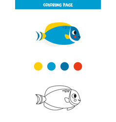 Color Cute Powder Blue Tang Worksheet For Kids