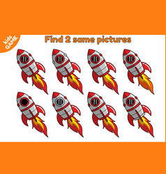 Educational Kids Game Find 2 Same Space Rocket