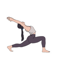 Girl Stretching Legs Yoga Pose Hand-drawn