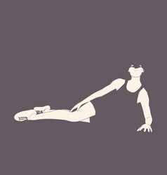 Lying Woman Silhouette Sport Girl