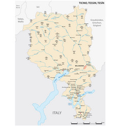 Map Of The Swiss Canton Of Ticino