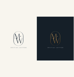 Premium Mw Logo Monogram With Gold Circle Frame