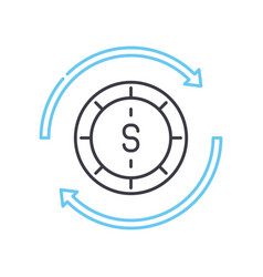 Rate Of Return Line Icon Outline Symbol