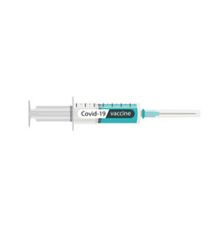 Syring Covid 19 Vaccine On White Background