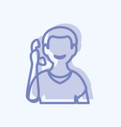 Talking On Phone Icon In Trendy Two Tone Style