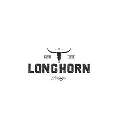 Long Horn Farm Logo Vintage Symbol Design Buffalo