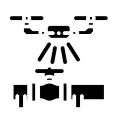 Pipeline Inspection Drone Glyph Icon